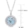 3 1/2 CT TGW Sky Blue Topaz Halo Pendant with Chain in Sterling Silver