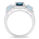 2 1/6 CT TGW London Blue and Sky Blue Topaz with 1/3 CT TW Diamond
3-Stone Ring in Sterling Silver