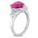 4 1/5 CT TGW Created Pink Sapphire and Diamond Accent Heart Ring in
Sterling Silver