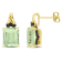 6 4/5 CT TGW Green Quartz and Black Sapphire Earrings in Yellow Plated
Sterling Silver