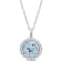 3 1/2 CT TGW Sky Blue Topaz Halo Pendant with Chain in Sterling Silver