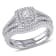 1/2 CT TW Princess Cut Diamond Double Halo Split Shank Bridal Set in
Sterling Silver