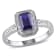 1 1/2 CT TGW Created Blue Sapphire and Diamond Accent Halo Ring in
Sterling Silver