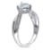 1 1/2 CT TGW Aquamarine and Diamond Accent Heart Crossover Ring in
Sterling Silver