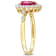 2 3/8 CT TGW Created Ruby and White Topaz and Diamond-Accent Halo Ring
in 10K Yellow Gold