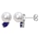 8-9MM South Sea Cultured Pearl and 1 1/3 CT TGW Created Blue Sapphire
Earrings in Sterling Silver