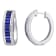 5 1/8 CT TGW Baguette Created Blue Sapphire Created White Sapphire Hoop
Earrings in Sterling Silver