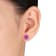 18  CT TGW Created Ruby, Created Blue and Pink Sapphire 3-Piece Set Stud
Earrings in Sterling Silver