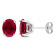 5 7/8 CT TGW Oval Created Ruby Stud Earrings in Sterling Silver