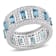 6 1/5 CT TGW London Blue and White Topaz Eternity Ring in Sterling Silver