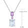 3 4/5 CT TGW Ice Aquamarine and Amethyst Two-Tier Dangle Pendant with
Chain in Sterling Silver