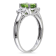 1 7/8 CTW Peridot and Created White Sapphire 3-Stone Ring in Sterling Silver