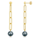 9-10 MM Grey Freshwater Cultured Pearl Oval Link Earrings in Yellow
Plated Sterling Silver