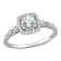 3/8 CT TGW Aquamarine and 1/7 CT TW Diamond Halo Ring in Sterling Silver