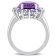 5 7/8 CT TGW Amethyst and Tanzanite Halo Cocktail Ring in Sterling Silver