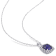 3 3/5 CT TGW Created Blue, White Sapphire with Diamond Accent Pendant
with Chain in Sterling Silver