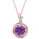 1 5/8 CT TGW Multi-Gemstones and Diamond Accent Pendant with Chain in
Rose Plated Sterling Silver