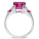 4 1/2ct TGW Pink Topaz & Trilliant-Cut Ruby Diamond Accent 3Stone
Ring in Sterling Silver