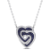 1 2/5 CT TGW Created Blue and White Sapphire Interlocking Hearts
Necklace in Sterling Silver