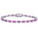 14 CT TGW Created Pink and White Sapphire Tennis Bracelet in Sterling Silver