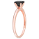 3/4 ct Black Diamond Solitaire Engagement Ring in 14K Rose Gold
