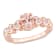 7/8 CTW Morganite and White Topaz Ring in Rose Gold Plated Sterling Silver