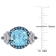 4 4/5 CT TGW London Blue and Sky Blue Topaz with 1/8 CT TW Diamond Halo
Ring in Sterling Silver