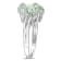 6 1/2 CTW Green Quartz and Diamond Accent Swirl Ring in Sterling Silver