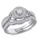 1/3 CT TW Diamond Halo Bridal Ring Set in Sterling Silver
