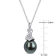 9-9.5MM Black Tahitian Cultured Pearl and  1/10 CT TW Diamond Pendant
with Chain in Sterling Silver