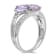 2 CTW Rose De France and Diamond Accent Split Ring in Sterling Silver