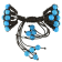 Shambhala Cuff Bracelet on Brown Cotton Cord with Turquoise and White
Cubic Zirconia Beads