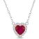 3/5 CT TGW Ruby and Diamond Accent Halo Necklace in 14K 2-Tone Gold