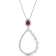 2/5 CT TGW Ruby and 2 1/5 CT TW Diamond Teardrop Necklace in 18K White Gold