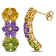 5 1/3 CTW Amethyst, Citrine, Peridot and Topaz Flower Drop Earrings in
Yellow Over Sterling Silver
