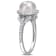 8.5-9MM Freshwater Cultured Pearl and 3/4 CT TGW White Topaz Halo Ring
in Sterling Silver
