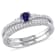 1/3 CTW Created Blue and Created White Sapphire with Diamond Accent Ring
Set in Sterling Silver