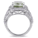6 CTW Green Quartz and Created White Sapphire Double Halo Ring in
Sterling Silver