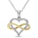 1/10 CT TW Diamond Infinity Heart Pendant with Chain in 2-Tone White and
Yellow Sterling Silver