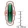 35 CT TGW Green and White Cubic Zirconia Ring in Rose Plated Sterling Silver