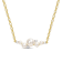 3-6.5 MM Freshwater Cultured Pearl with White Topaz Necklace in 18K
Yellow Gold Over Sterling Silver