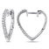 1/4 CT TW Diamond Heart Hoop Earrings in Sterling Silver