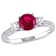 1 1/3 CT TGW Created Ruby, White Sapphire & Diamond Accent 3-Stone
Engagement Ring in 10K White Gold