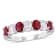 4/5 CT TGW Ruby and 1/2 CT TW Diamond Semi-Eternity Ring in 14K White Gold