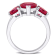 4 4/5 CT TGW Created Ruby 3-Stone Heart Ring in Sterling Silver