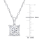 3 CT DEW Created Moissanite Solitaire Pendant with Chain in Sterling Silver