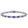 9 7/8 CT TGW Created Blue Sapphire and Diamond Accent Bracelet in
Sterling Silver