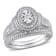 1/4 CT TW Diamond Oval Bridal Ring Set in Sterling Silver