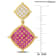 1 3/4 CT TGW Created Ruby and Created Sapphire Earrings in Yellow Plated
Sterling Silver