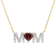 4/5 CT TGW Garnet and 1/10 CT TW Diamond "MOM" Pendant with
Chain in Yellow Plated Sterling Silver